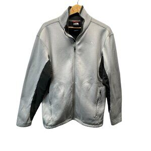 The North Face Jacket Mens Med Light Dark Gray Fleece Lined Full Zip Cord Waist